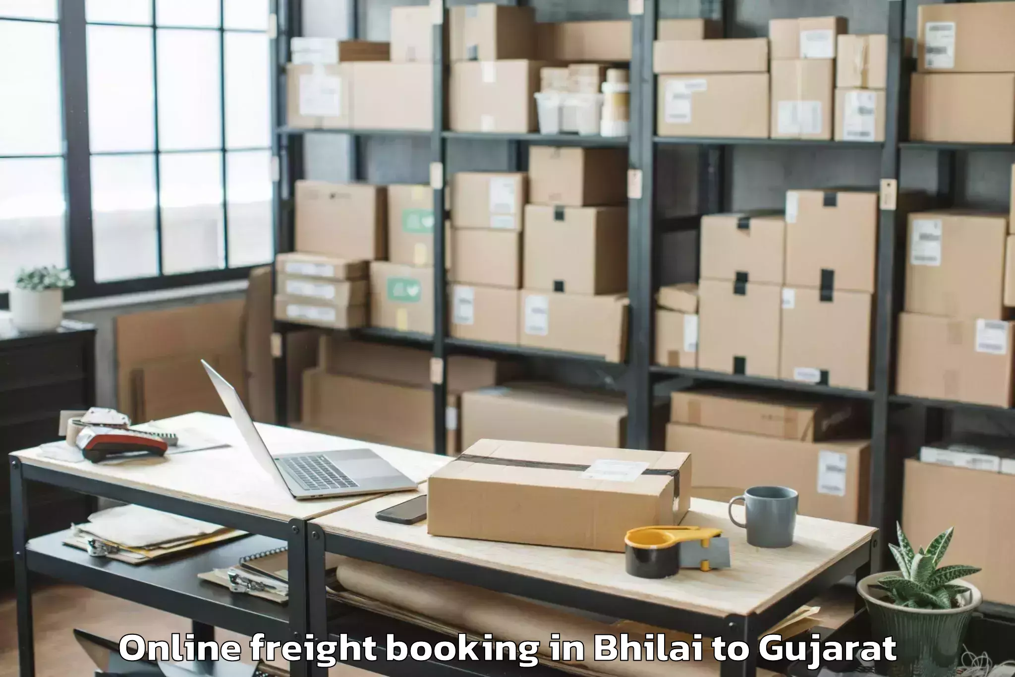 Book Bhilai to Jhagadia Online Freight Booking Online